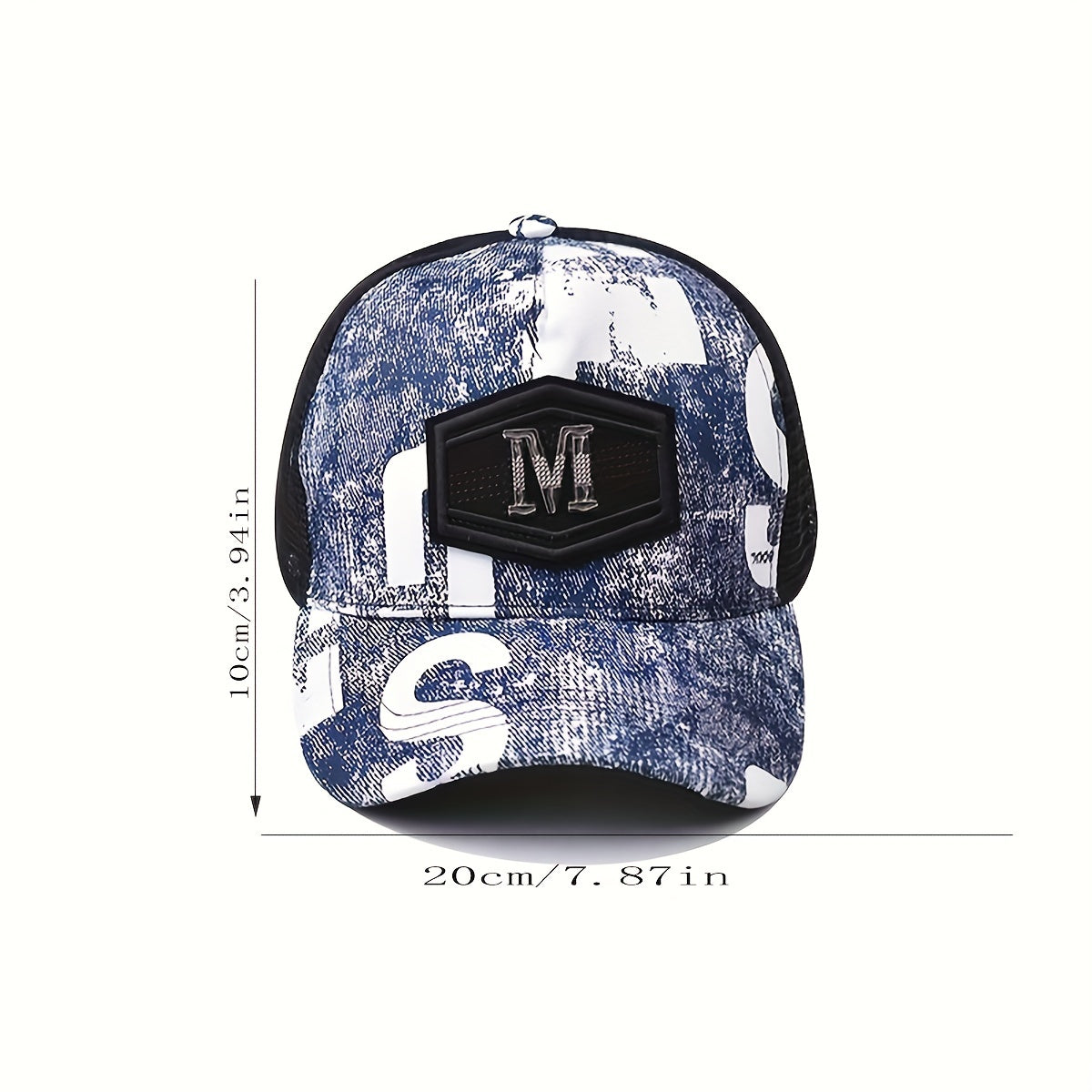 Graffiti Duck Tongue Cap Letter M Retro Baseball Cap