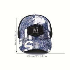 Graffiti Duck Tongue Cap Letter M Retro Baseball Cap