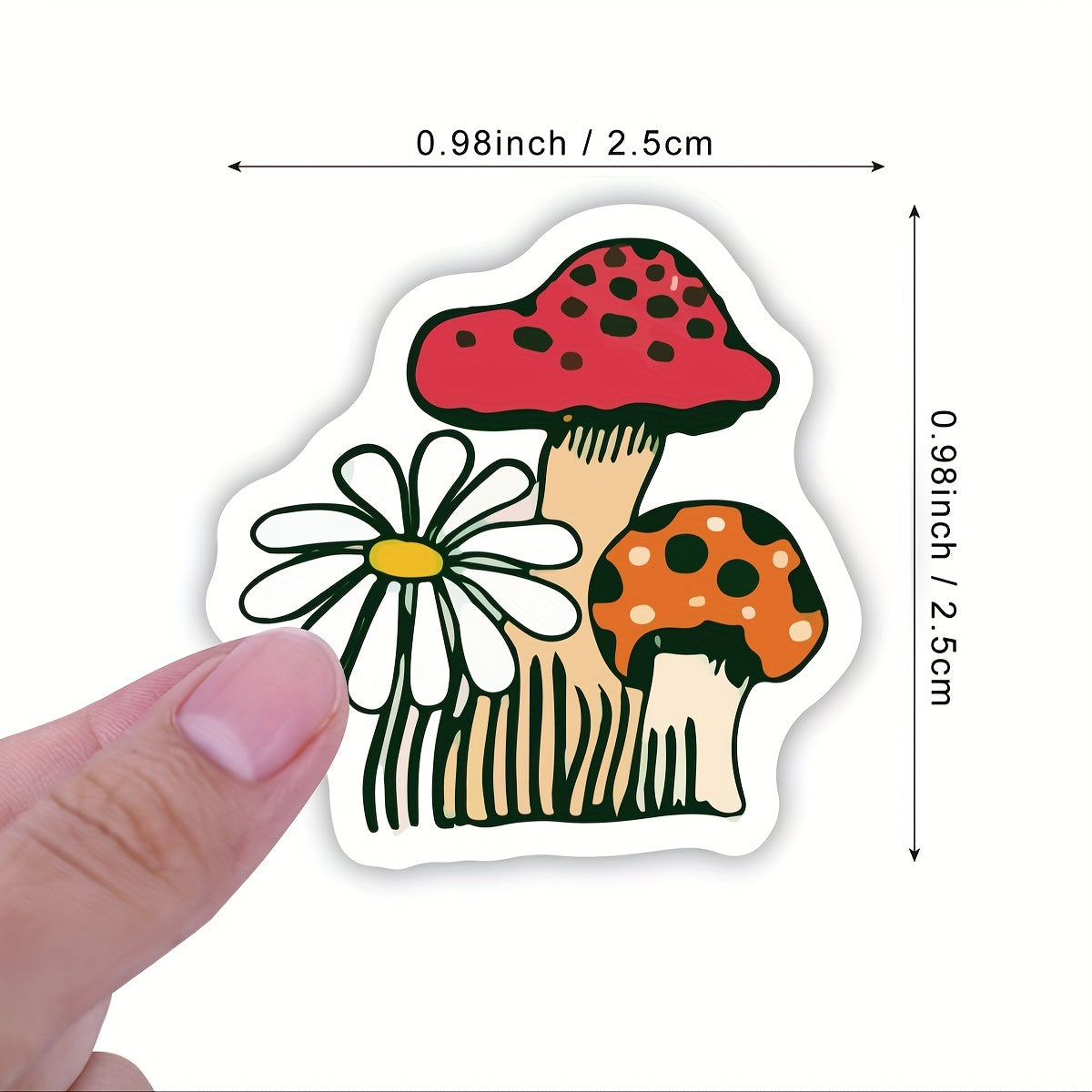 500pcs Mushroom Stickers Roll Vinyl Stickers for Water Bottles Laptop Skateboard