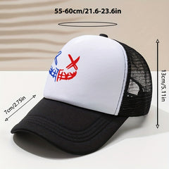 Hip Hop Cartoon Trucker Hat Block Face Printed Baseball Cap
