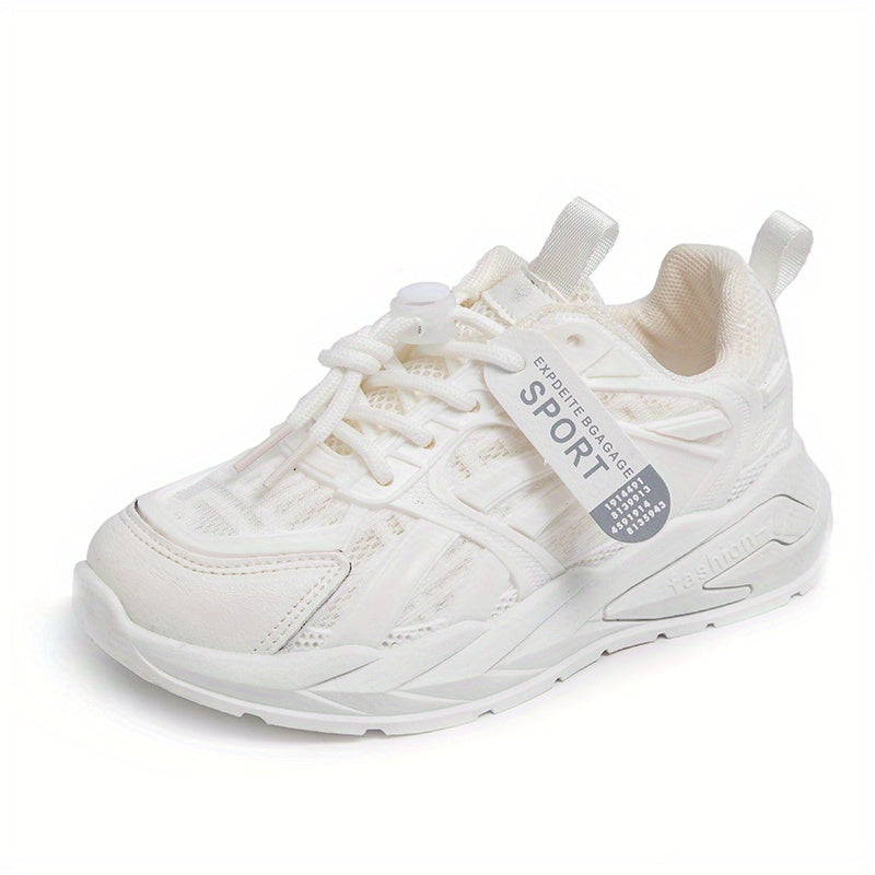 Boy's Knit Breathable Chunky Shoes Casual Lace Up Comfy Soft Sole Sneakers