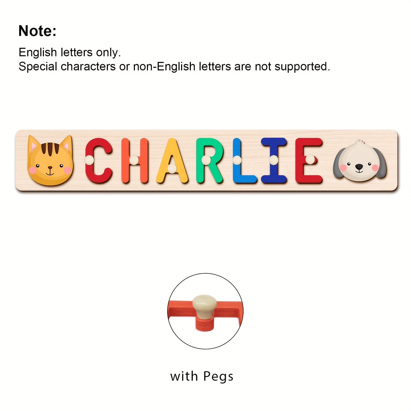 Personalized Animal Name Puzzle - Custom Wooden Educational Toy