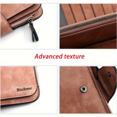 Classic Vintage Women'S Long Wallet Red with Zipper & Snap Closure