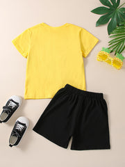 Boys Beach Surfboard Outfit Round Neck T shirt & Shorts