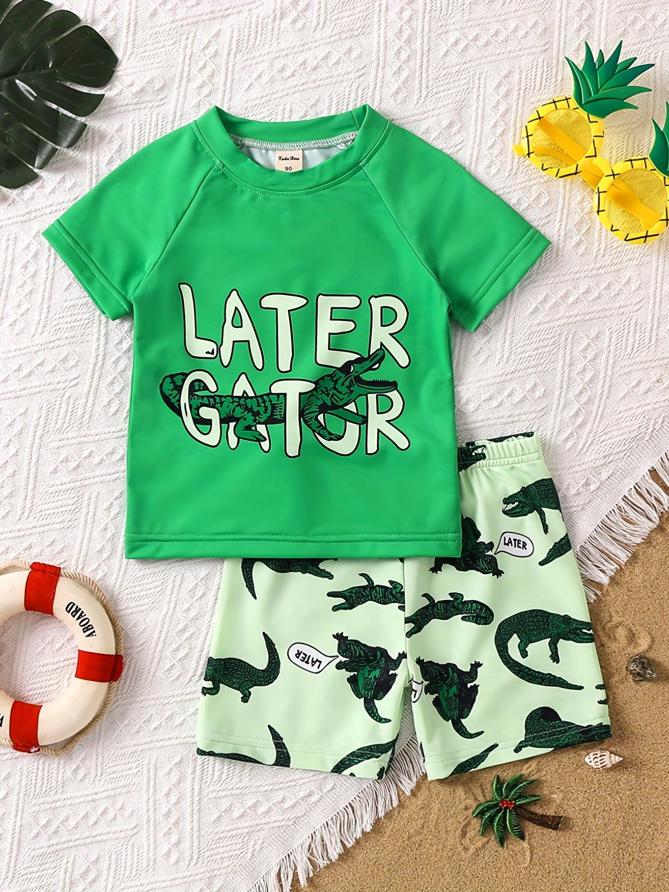 Boys Little Gator Cartoon Crocodile Swimming Suit