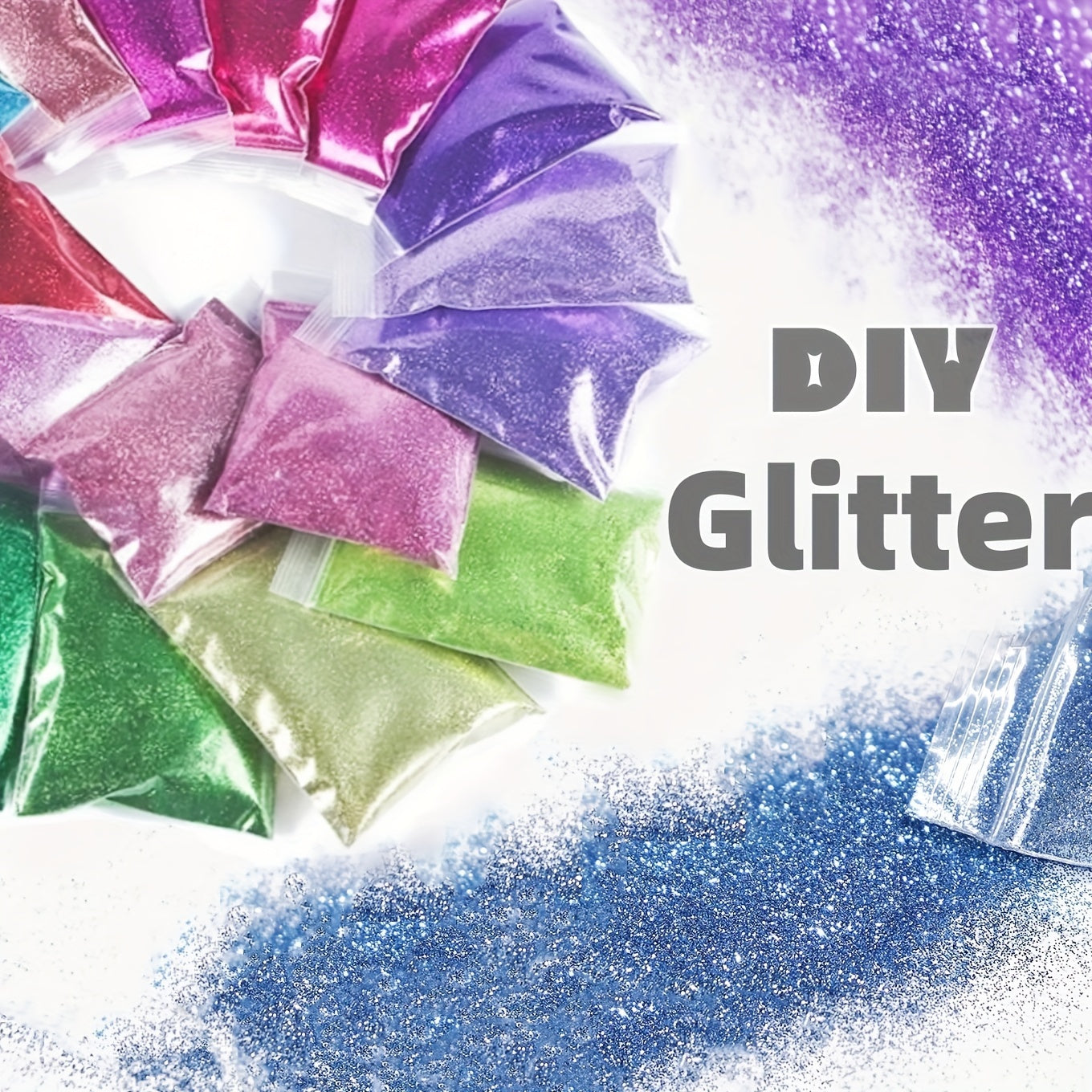 50g Golden Glitter Powder Pearlescent DIY Leather Pieces Crystal Colorful