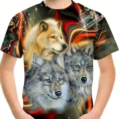 Kids Team Wolves 3D Print T shirt Boys Girls Street Wear
