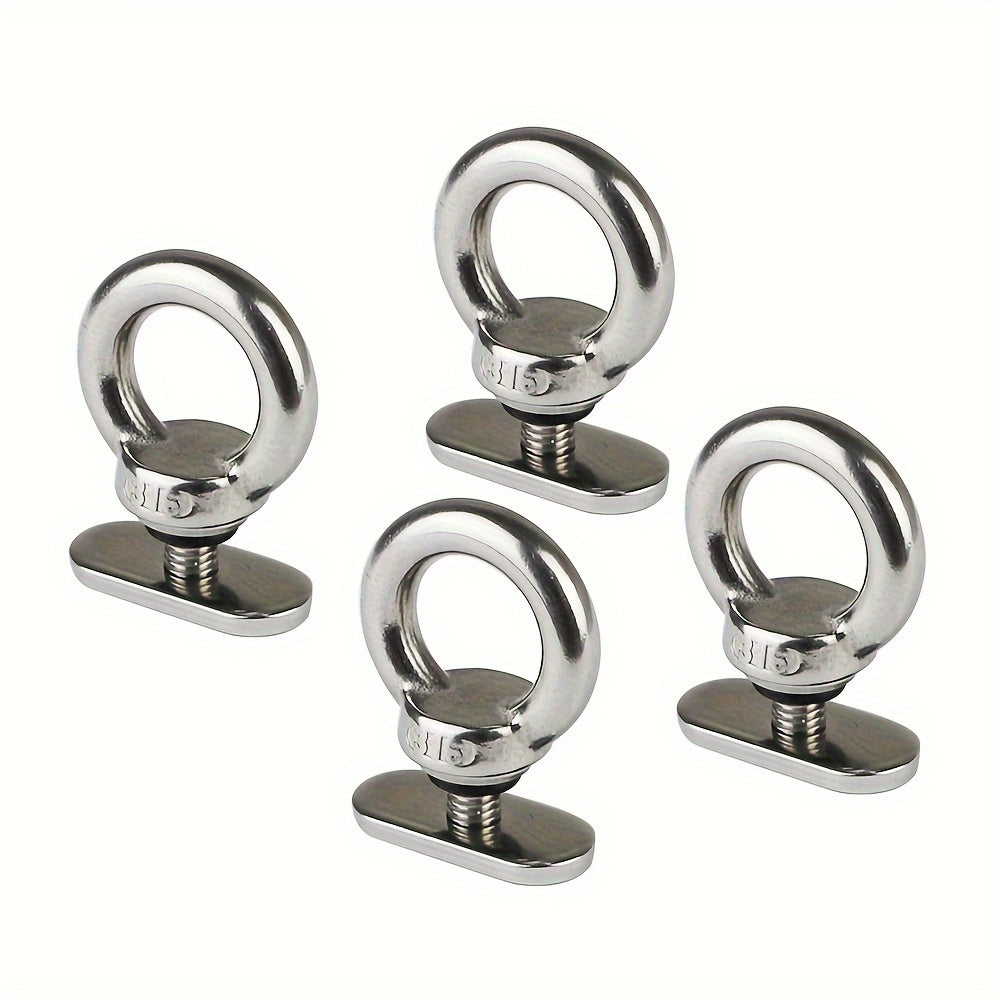4 Pack Stainless Steel Track Mount Tie Down Eyelets Boat Bungee Cord Holders