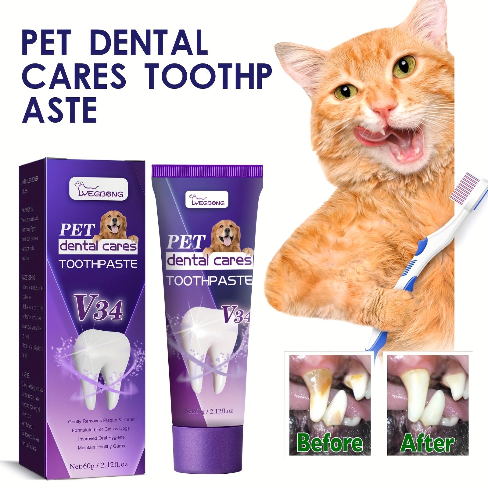 Pet Cat And Dog Toothpaste For Cleaning And Care