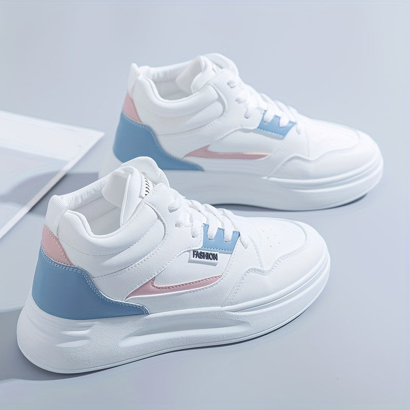 Women's Chunky High Top Sneakers Non Slip Lace Up Casual Shoes
