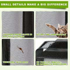 Magnetic Screen Door Fits 84x200cm Doors - Heavy Duty Fiberglass Mesh