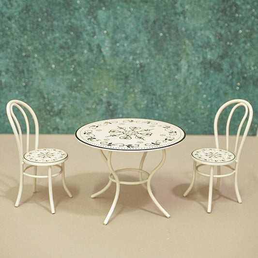 Vintage Cast Iron Table & Chair Set Dollhouse Decor DIY Ornament