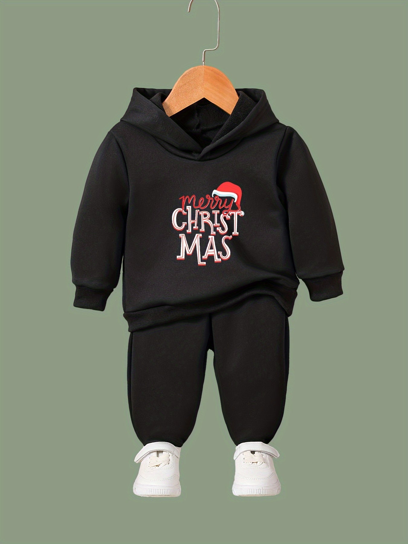 Girls 2pc Alphabets Hooded Sweatshirt & Sweatpants Set