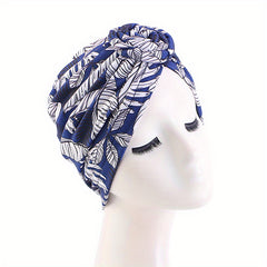Boho Flower Leaf Print Turban Cap Head Wrap Bandana