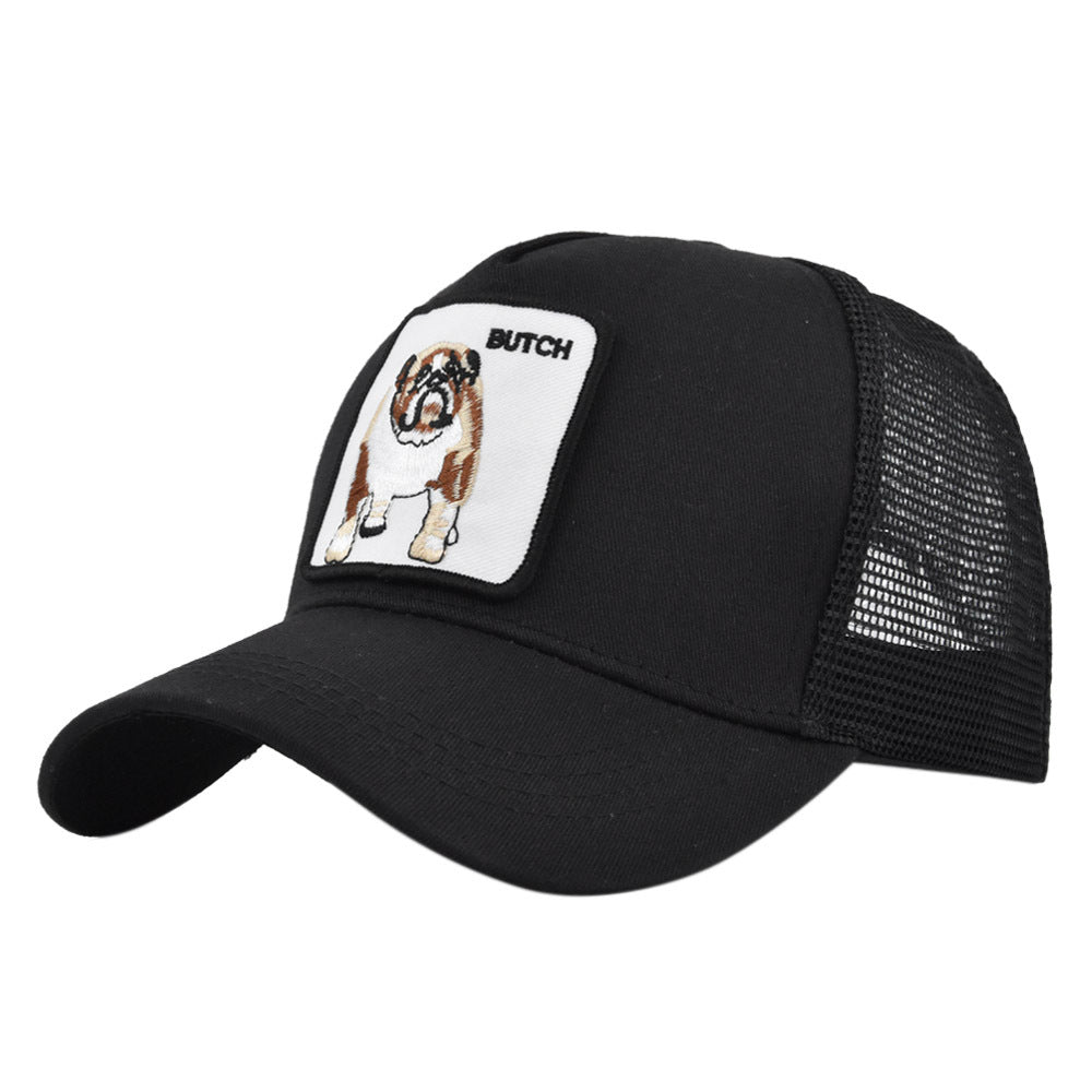 Animal Embroidered Bulldog Baseball Cap Peaked Cap