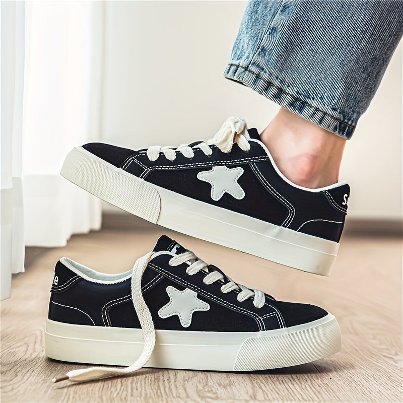 Men's Star Pattern Print Skate Shoes Non Slip Sneakers