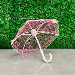 Dollhouse Umbrella Pink & Golden Lace Sequins Costume Accessory