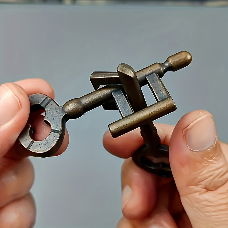 Kong Ming Lock Brain Teaser Metal Puzzle IQ Game for Parties & Competitions