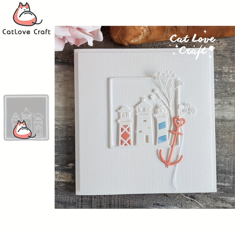 Catlove Lighthouse Square Frame Metal Cutting Dies for Card Making DIY Craft