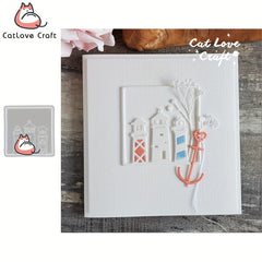 Catlove Lighthouse Square Frame Metal Cutting Dies for Card Making DIY Craft