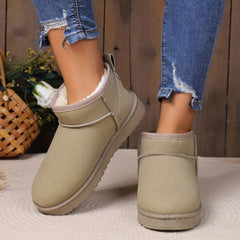 Women's Slip On High Velvet Snow Boots Warm Non-slip Winter Shoes