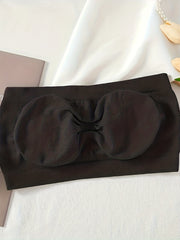 4pcs Small Pleats Wireless Wrap Bras Back Mesh Anti-slip High Stretch Strapless