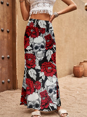 Tribal Print High Waist Maxi Skirt