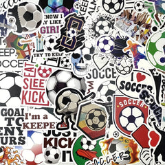 50pcs Football Stickers Vinyl Football Water Bottle Stickers Pack Football