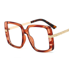 Thick Square Frame Glasses For Women Spectacles Lens Colorful Glasses