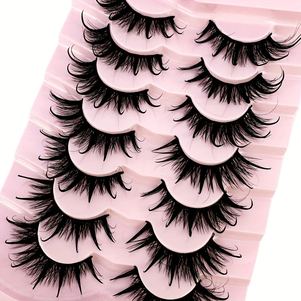 7 Pairs 3D Fluffy False Eyelashes Long Thick Natural Curling Extensions