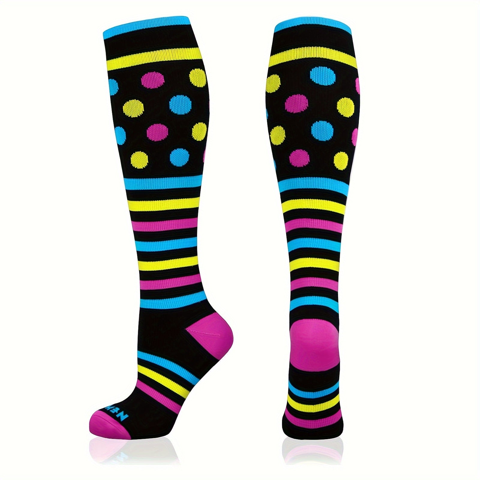 3 Pairs Sports Compression Socks Running Fitness Calf Socks