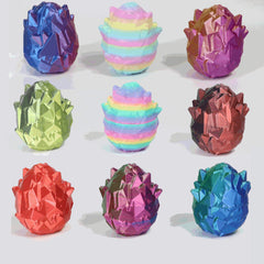 3D Printed Crystal Dragon Egg Set with Fully Jointed Dragon Inside