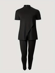 Casual Two piece Set Short Sleeve Tee & Slim Pants Outfits