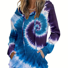 Tie Dye Long Sleeve Hoodie with Pockets