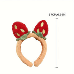 Strawberry Face Wash Hair Band Plush Head Band