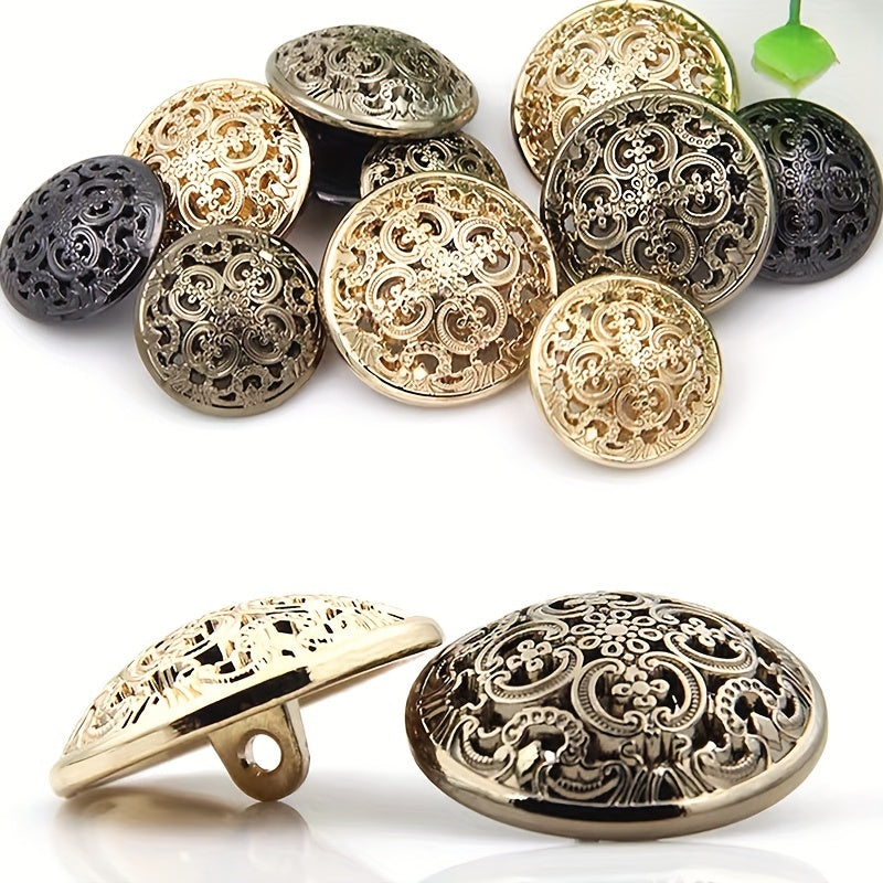 10pcs Hollow Button Court Style Retro Coat Buckles for Women