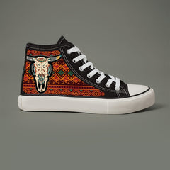 Cow Print Plush Lined Thermal Chunky Canvas Sneakers