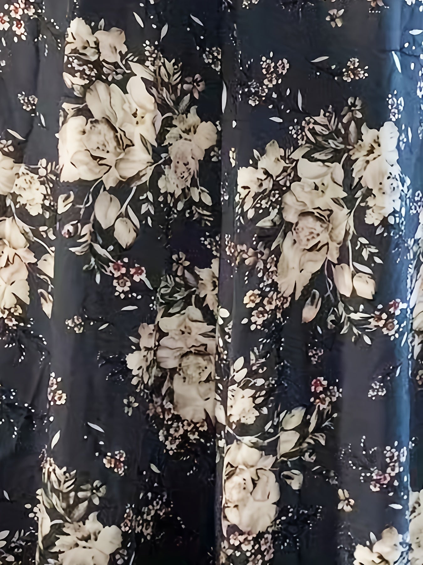 Women's Plus Floral Print Pleated Maxi Skirt