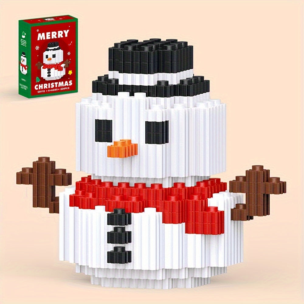 Christmas Snowman Model Assembly Building Blocks Toys Birthday