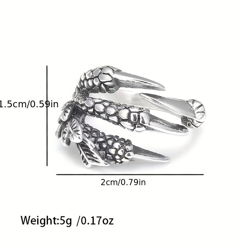 Men's Dragon Claw Hip hop Embossed Retro Ring
