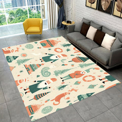 Soft Fluffy Geometric Christmas Area Rug Washable for Living Rooms Bedrooms