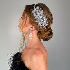 Bridal haircomb with sparkling leaves Wedding Prom Pageant Hairpin