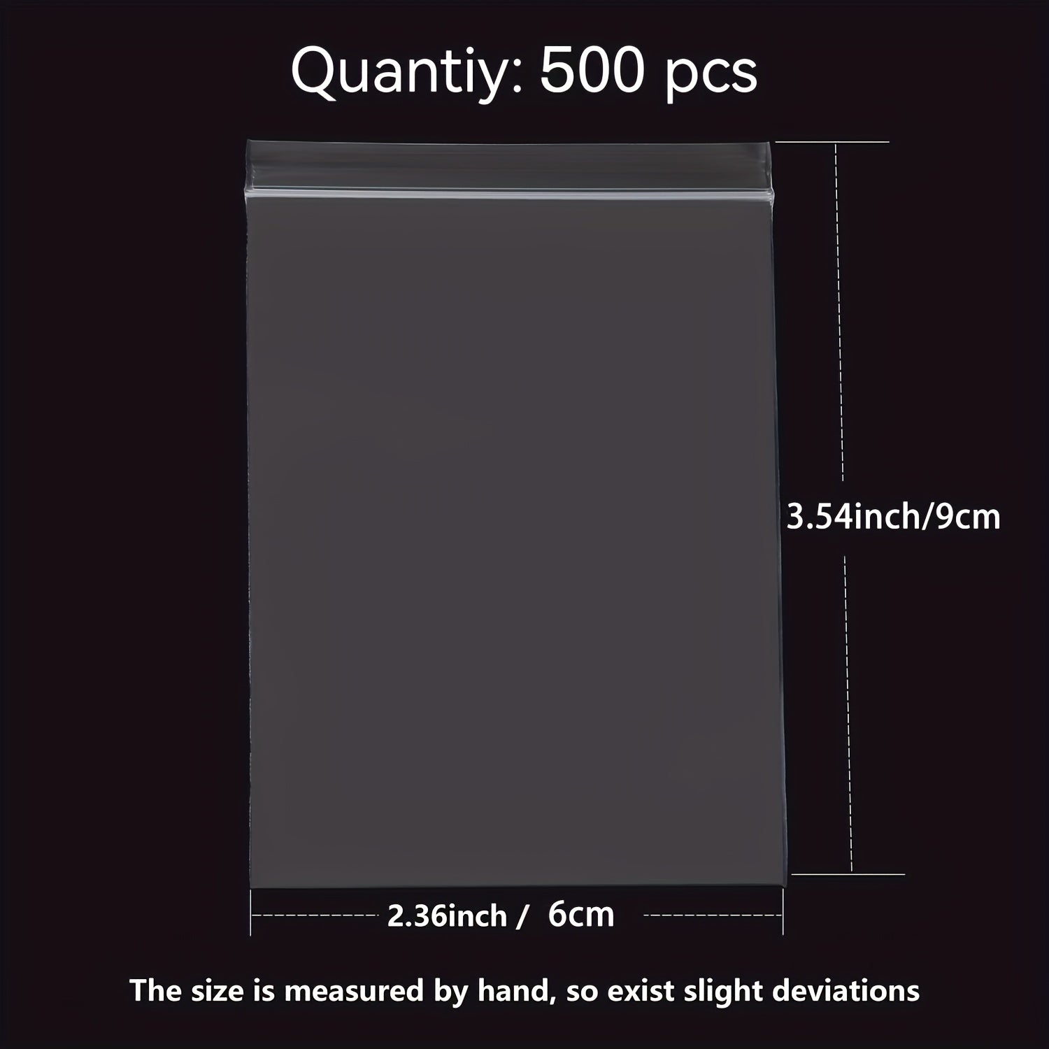 500 Small Self Sealing Transparent Plastic Bags 5.99 cm x 8.99 cm