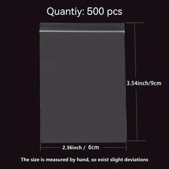500 Small Self Sealing Transparent Plastic Bags 5.99 cm x 8.99 cm