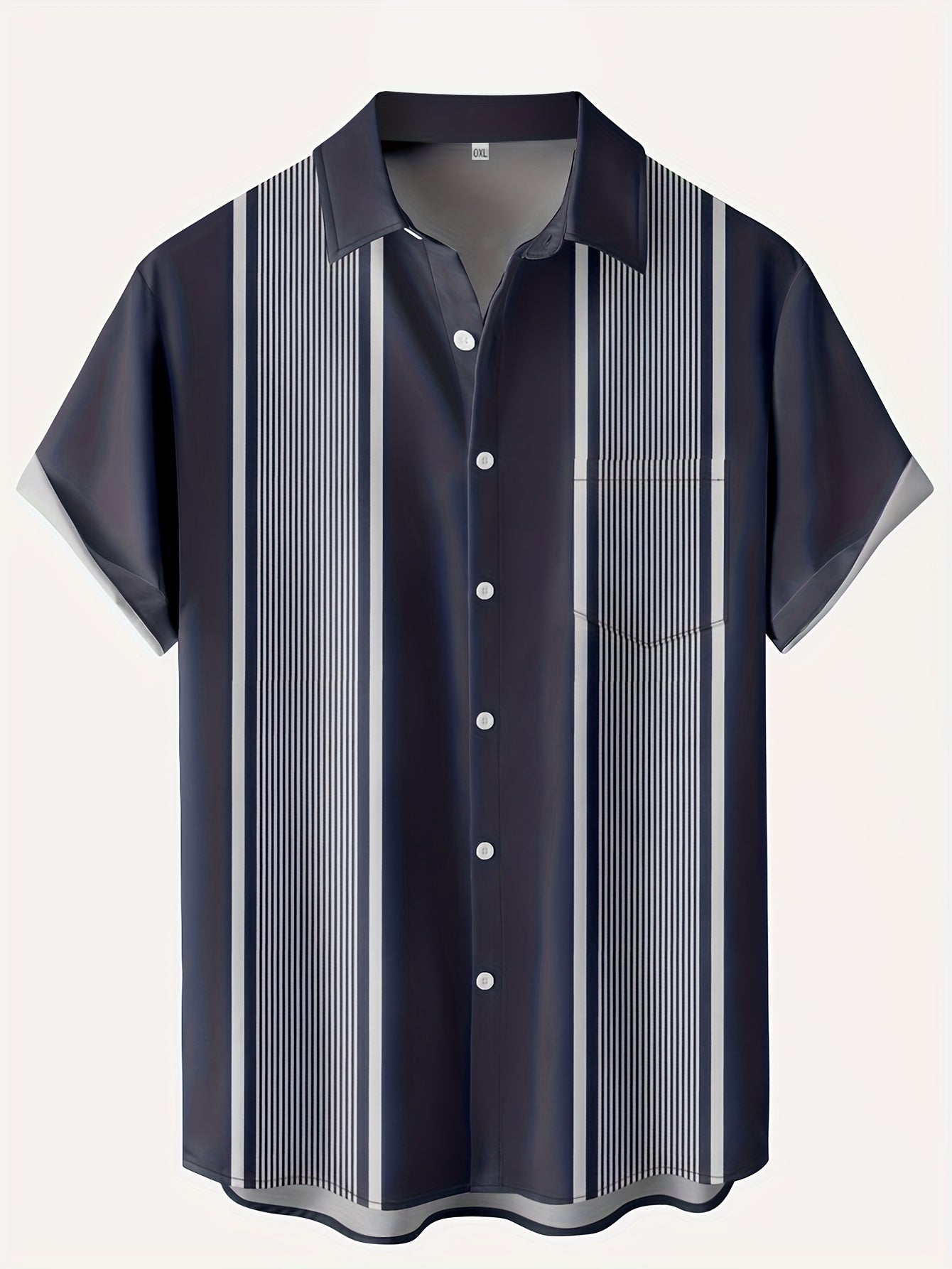 Geometric Print Men's Hawaiian Shirt for Summer Vacation