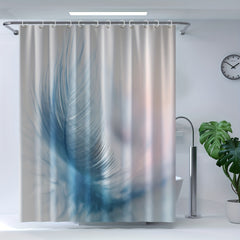 Waterproof Colorful Feather Polyester Shower Curtain