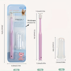 Pet Toothbrush Set for Cat Dog Oral Cleaning with Finger Cover