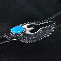 Turquoise Eagle Bolo Tie Steel Soaring Eagle Collar Rope Wings Shirt Accessories