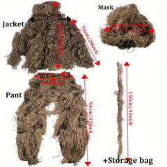 Men's Ghillie Suit Jacket & Pants Set Camo Airsoft Gear