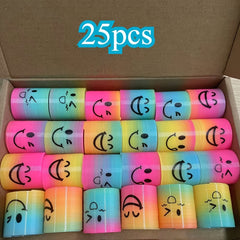 12/25pcs Mini Color Fidget Spinner Set Mixed Colors Mini Face Spring Spinners